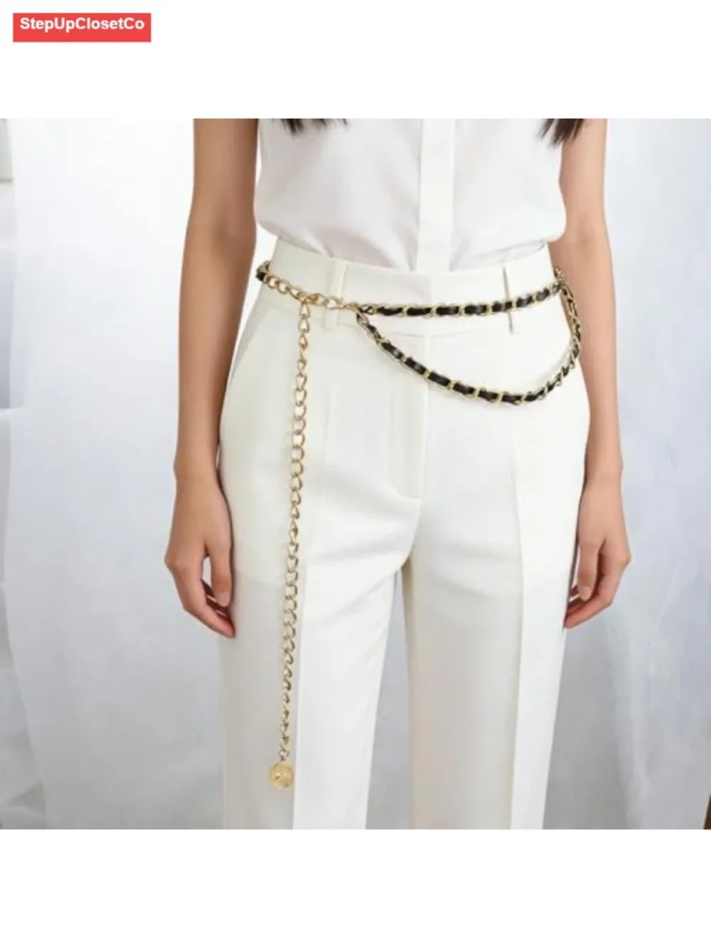 Adjustable Layered Tassel Leather Waist Chain Belt for Women - Belly Chain with